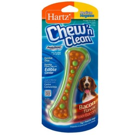 Hartz Chew N' Clean Dental Duo Dog Chew Toy Bacon Flavor, Medium 1 ea(Pack of 6)