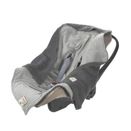 LÄSSIG Baby Knitted Blanket for Car Seat, Seat Blanket Swaddling Blanket Baby Seat 100% Organic Cotton GOTS Anthracite