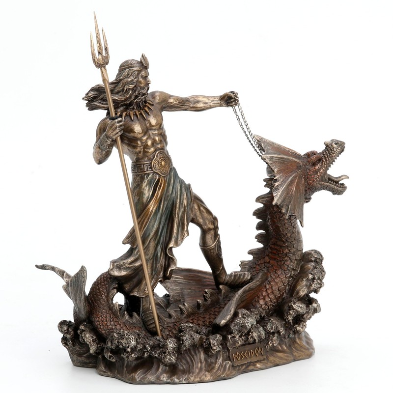 Veronese Design 9 1/4 Inch Poseidon with Trident Standing On