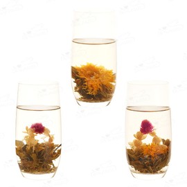 LWXLJMJZC-12 Variety Flavors of Blooming Tea - Flowering Tea-Green Tea with Jasmine Flowers -All Tea Balls Individually Sealed