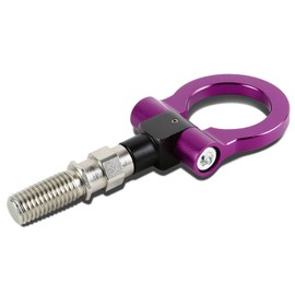 DNA MOTORING Purple Aluminum Front/Rear Japanese Car Trailer Tow Hook Ring Kit - M18 x 2.5, Compatible with 06-11 Honda Civic 10-14 Insight / 16-21 CX-3 13-24 CX-5,
