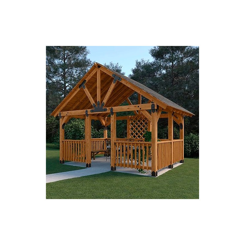 Ozco Laredo Sunset 6x6 Post Base Kit, Includes Decorative Plates,