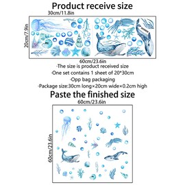 DIY Creativity Starry Sky Astronaut Night Light Wall Stickers Cartoon Rabbit Stickers Star Spaceship Night Light Stickers Room Decoration Wall Stickers (Sea World)