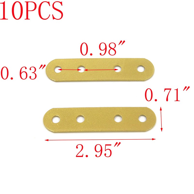 MY MIRONEY 10-Pack Gold Straight Braces 2.95" x 0.71" Flat