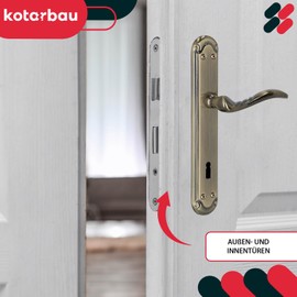 KOTARBAU® Door Handle Door Lock 90 mm BB Door Fitting ZnAl Long Plate Door Handles Door Handle Set Interior Doors Long Rosette Handle Set Door Fitting Door Handle Decorated Patinated
