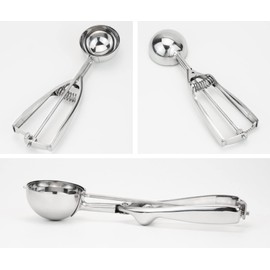 Solula 18/8 Stainless Steel Large Ice Cream Scoop Disher Melon Baller 4 Tablespoon