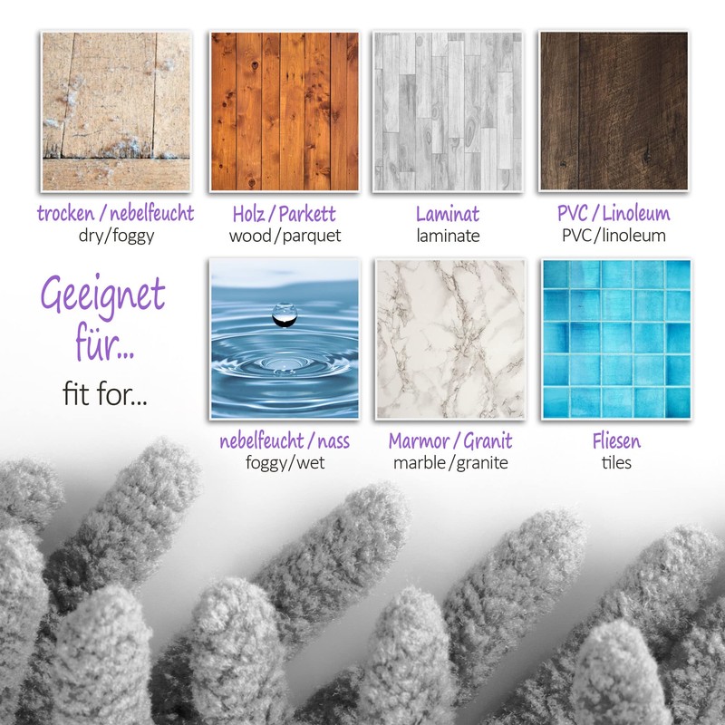 com-four® 4 x replacement covers for floor mops, mop covers