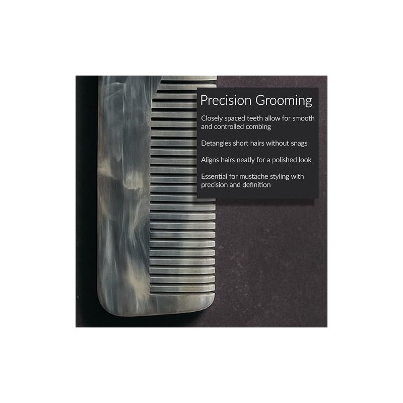 Beard & Moustache Pocket Comb - Handmade Cellulose Acetate -