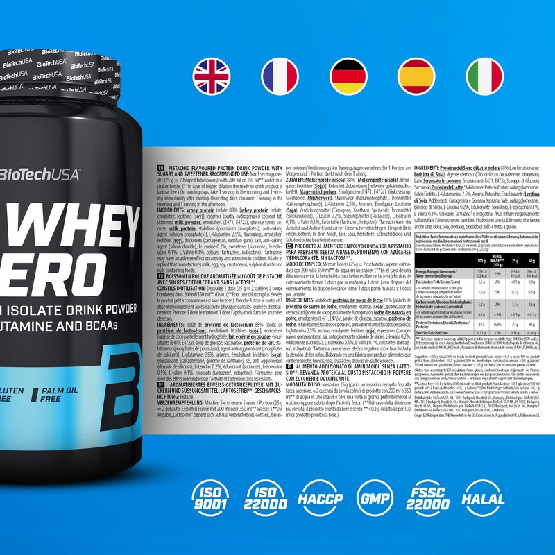 BioTechUSA Iso Whey Zero | Gluten, Sugar Free | Lactose