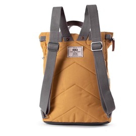 ROKA Finchley Roll Top Backpack for Women & Men - Medium Canvas Roll Top Rucksack with Magnetic Closure, Chunky Zip, Multi Pockets, Adjustable Straps - Work, School & Travel Backpack - Flax Yellow