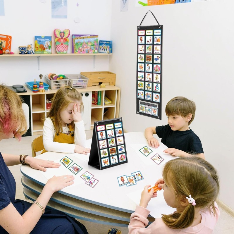 ANSTROUT Large Black Visual Schedule Chart for Kids Chore with
