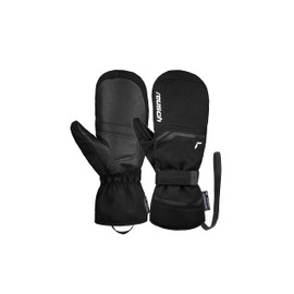Primus R-TEX® XT Mittens with Wrist Strap and Waterproof Membrane, Pleasantly Warm Ski Gloves, Softshell Gloves, Snow Gloves, Black/White, 10.5