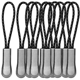 DY.2ten Zipper Pull, Zipper Pull Cord, Zipper Tab, Zipper Pull, Zipper, Replacement, Pull Cord, Zipper Pull, Zipper, Pull, Easy to Install, Easy to Grasp, Reflective Material, Anti-Slip, Black, Set of 10
