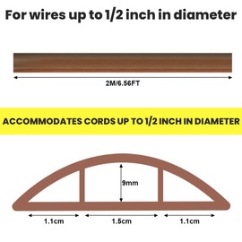 Adiwo Floor Cable Bridge, 2 Metre Cable Duct with 3 Cable Channels, Floor Cable Protection, Floor Cable Duct, PVC Cable Protection Protects Cable Prevents Tripping Hazards, Colour of Wood Grain