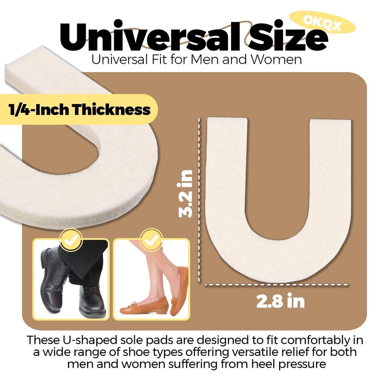 OKQX 24-Pack Horseshoe Heel Pads - Adhesive Horseshoe -Shape Cushions