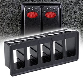 ONLINE LED STORE True Mods 5-Slot Rocker Switch Panel Housing Kit [Industry Standard Fit] [Heavy Duty] [Expandable Design] [Professional Look] Automotive Mount Rocker Switch Holder