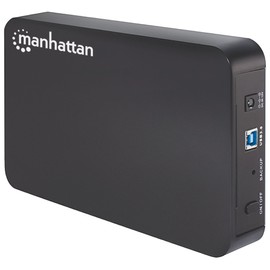 Manhattan USB 3.2 to SATA External 3.5 inch Hard Drive Enclosure Case - for 3.5 Inch SATA HDD and SSD - Support UASP and 3TB Drives - Compatible with Windows & Mac – 3 Yr Mfg Warranty - 130295