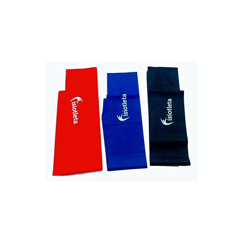 Set 3 Bandas ELASTICAS Fisioterapia 3 RESISTENCIAS Diferentes Colores