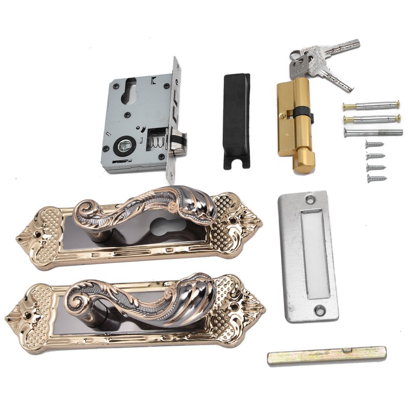 Door Handle Lock Silent Lock Bearing Safety Lever Handle Reversible