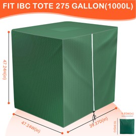 Skyrun IBC Tote Cover, Outdoor Water Tank Covers Waterproof, 275 Gallon for 420D 1000L Garden Water Tank and Rain Barrel (Green)