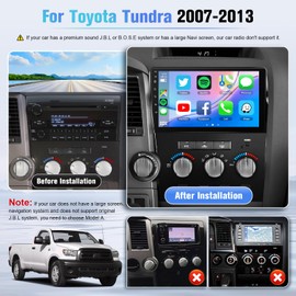 Naifay Android Car Radio for Toyota Tundra 2007-2013 Toyota Sequoia 2008-2018 Stereo, 10.1inch IPS Touch Screen for Toyota Tundra Car Stereo with Carplay Android Auto Bluetooth GPS WiFi FM