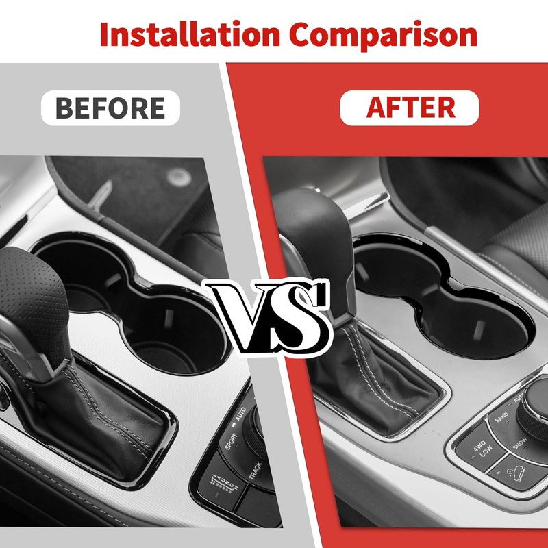 Jimen Compatible with Jeep Grand Cherokee 2011-2021, Front Cup Holder