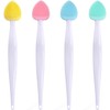 Mxxipp 4pcs Lip Scrub Brush, Silicone Heart Lip Exfoliator Brushes