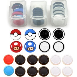 ZHI-NYLLDJS Switch Compatible Freak Stick Cover, Joycon Stick Cover, Analog Stick Cover, Compatible with Switch/OLED/Lite, Stick Cover, Storage Case, White & Black