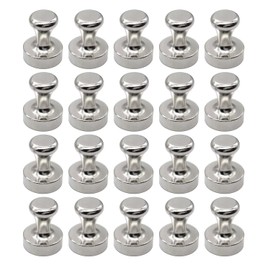 Pack of 20 Magnets, Strong Fridge Magnets, Neodymium Magnets, Whiteboard Magnets, Craft Magnets, Mini Magnets, Reusable Magnets (Silver)