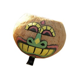 Coconut Bike Cup Holder, Bicycle Drink Holder for Water Bottle, Can, Coffee & Cell Phone - Hand Carved Natural Coconut Shell - Fits EBike, Beach Cruiser, Mountain Bike - (Green Nose)