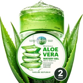Nature Republic Aloe Vera Soothing Gel 10.56 Fl Oz Pack of 2 Skin Moisturizer