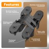 Mdkave Invisible Hinges for Cabinet Doors - Completely Hidden 180°Hinges,Concealed
