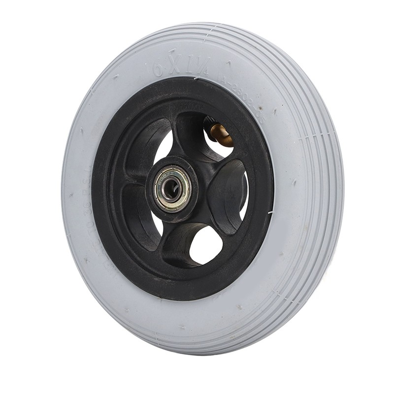 6in Electric Wheelchair Wheel Noiseless Aluminum Alloy Hub Rubber Inflatable