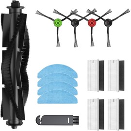 Lubluelu Accessories Parts Accessory Set for SL68 Plus, SL60D, SL68, SL60 Pro Robot Vacuum Cleaner, 1 Main Brush, 4 Side Brushes, 4 Hepa Filters, 4 Mop Cloths, 1 Blade Brush