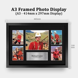 HWC Trading Michael Caine Zulu Gifts Printed Signed Autograph Picture Display for Movie Memorabilia Fans - A3 Framed