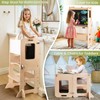 SeLucky 4-in-1 Toddler Kitchen Step Stool, Learning Standing Tower with