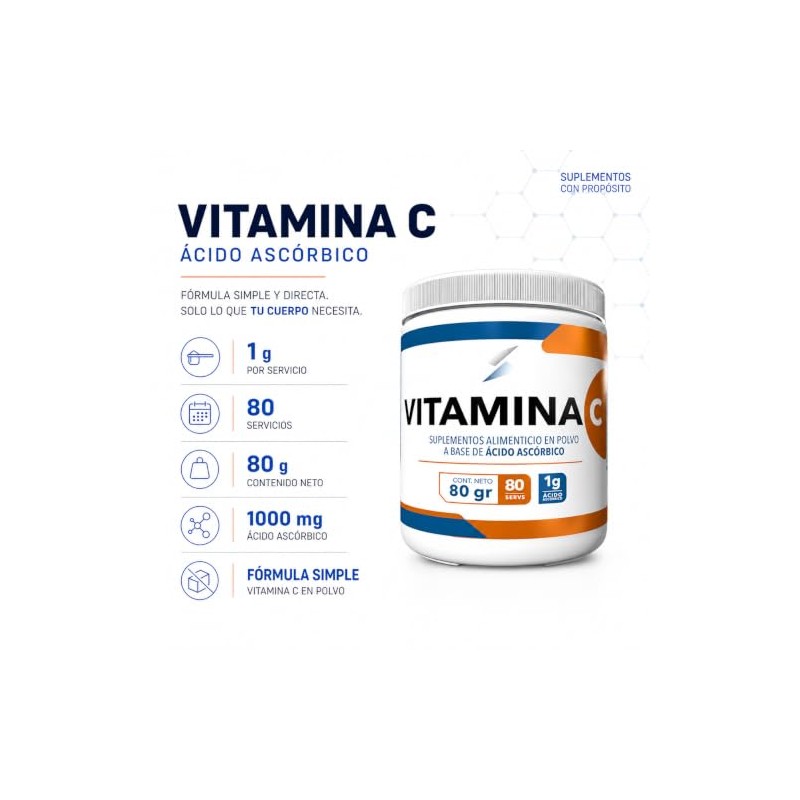 Vitamina C 1 g 80 porciones | Essentials Innovation |