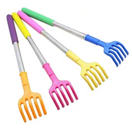 Qaoquda (4- Pack) Portable Extendable Telescopic Plastic Back Scratchers/Hand Massager/Backslap with Rubber Handles