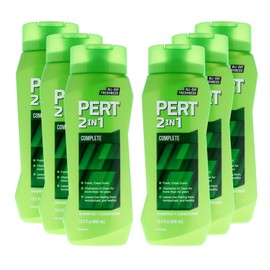 PERT 2 in 1 Complete Clean Shampoo and Conditioner - Mens Shampoo for Daily Use - Hair Conditioner for Men - Removes Dirt, Oil, and Build Up - 6 pc