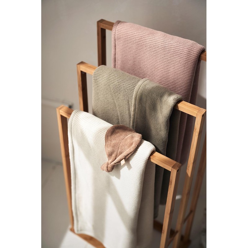 Jollein 517-511-67054 Babydecke Strickdecke mit Teddyfell Basic Knit Olive (75x100