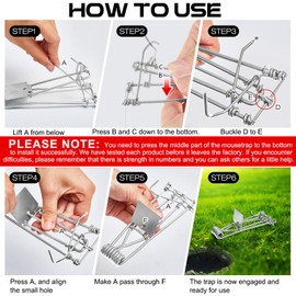 Qualirey 4 Pcs Gopher Trap with Chain Gopher Killer Vole Mole Trap Stainless Steel Weather Resistant for Lawn Garden Farm Outdoor (Silver)