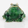 Large Frog Trinket Box Hinged Jewelry Boxes Hand-Painted Enameled Green