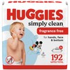 Huggies Simply Clean Unscented Baby Diaper Wipes, 3 Flip-Top Packs