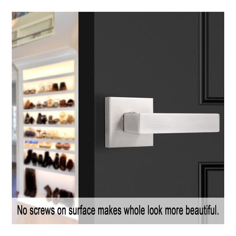 Probrico 6 Pack Door Handles in Satin Nickel, Half Dummy