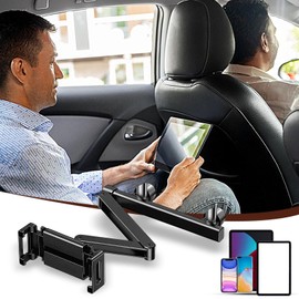 Tablet Holder for Car,Tablet Headrest Mount Phone Holder | Adjustable Phone Mount Vehicle Accessories, Backseat Organizer for Most Smartphones, Road Trip Must Haves