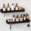 Wisfame Shower Caddy Black,40cm Adhesive Shower Shelve with Large Capacity,