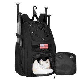 Goloni Baseball Bag, 60L Capacity Softball bag Holds 4 Bats for Youth & Adult, Baseball Bat Backpack with Shoes Compartment,Helmet Holder,Fence for Hook T-Ball, Softball Equipment, Baseball Gear