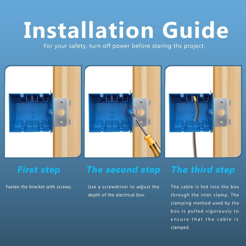 XGGYA 2 Gang Electrical Box Adjustable,Blue Electrical Boxes Plastic,34 Cubic
