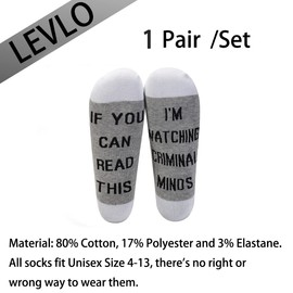 LEVLO Criminal TV Fans Inspired Gift If You Can Read This Cotton Socks Mother's Day Graduation Teacher Christmas Gifts (Mid Calf - 1)