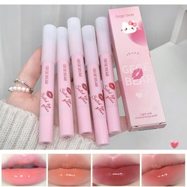 Gege bear #06 Lip Gloss, No Falling, Lipstick, Tint, Jelly Lip Tint, Moisturizing, Cute